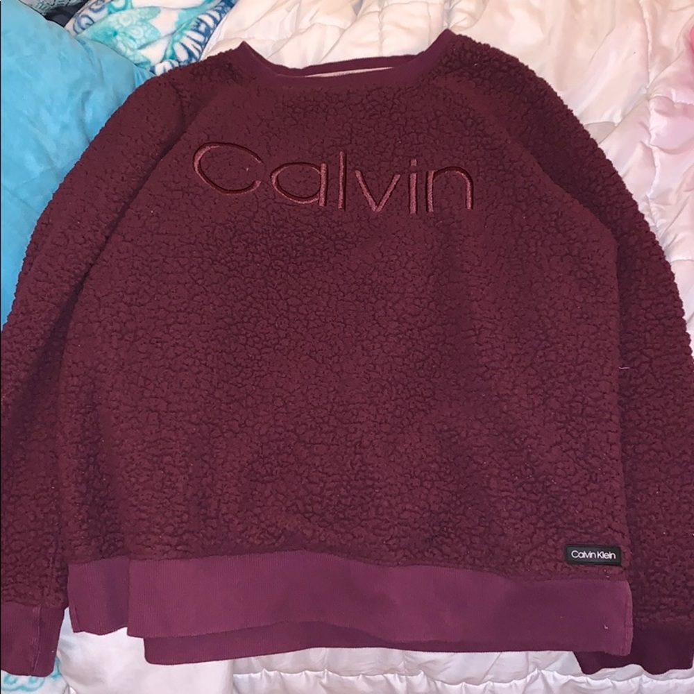 calvin klein sherpa pullover
